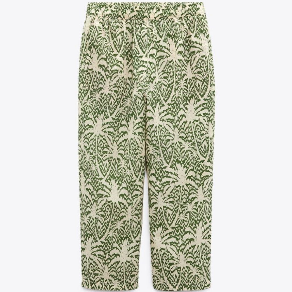 Zara Women's relaxed cropped pull on pants, small
